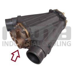 Inlet/Outlet water cover for MOTA intercooler, high water flow